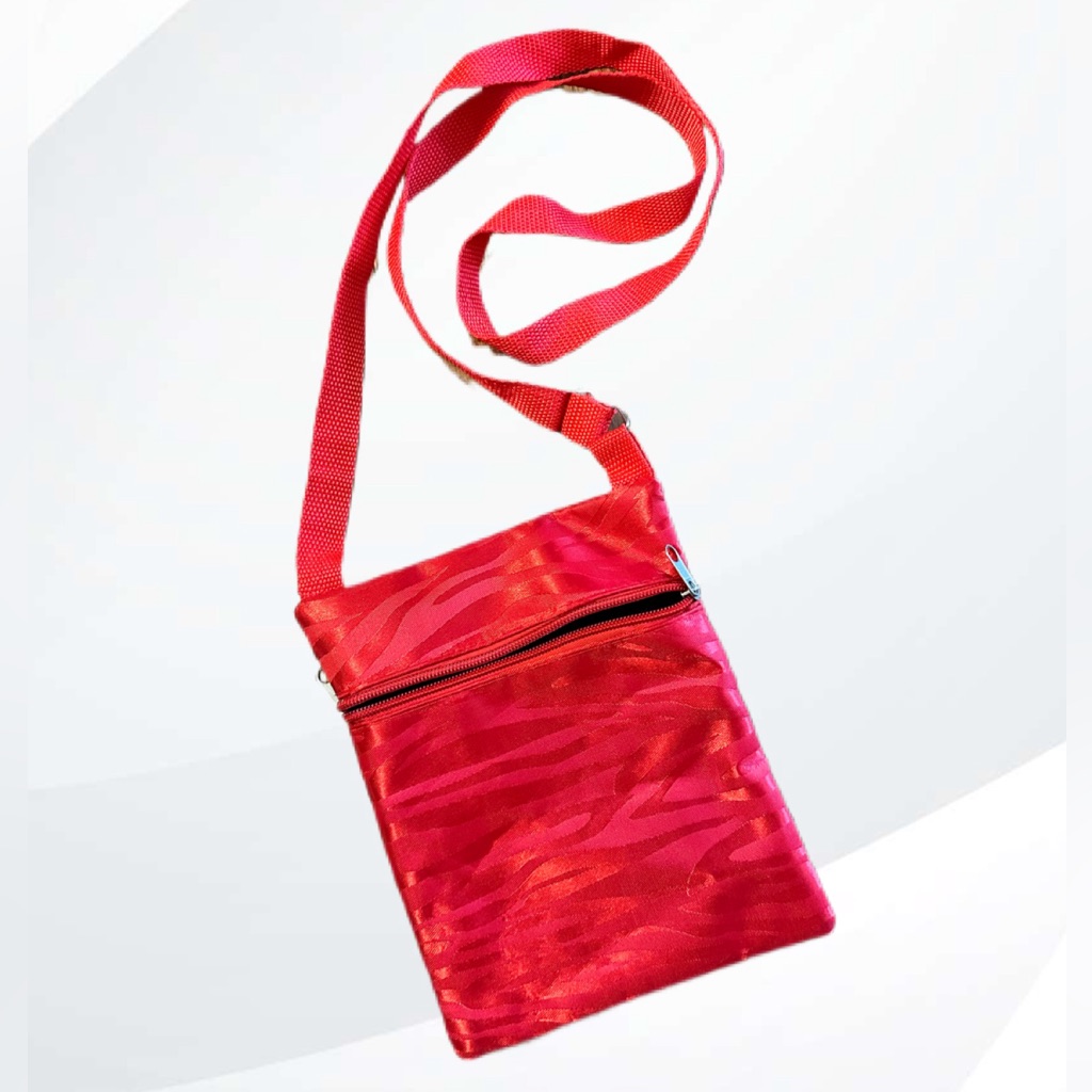 Small Red Zebra Textured Crossbody Bag Lightweight